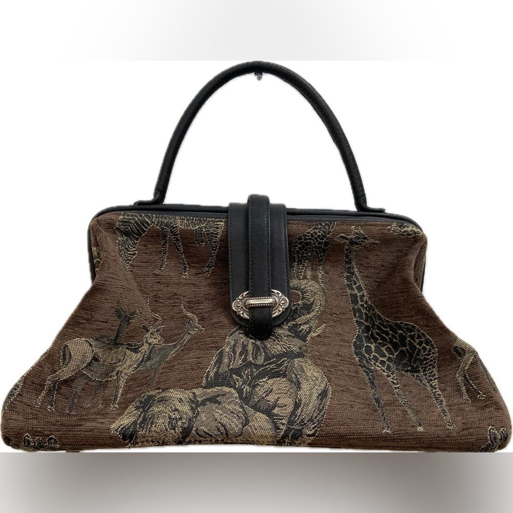 RAVIANI GARLAND WEEKENDER TAPESTRY SAFARI ANIMAL CARPET SHOULDER BAG PURSE